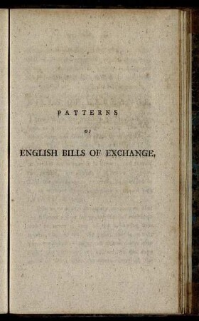 Patterns of english bills of exchange