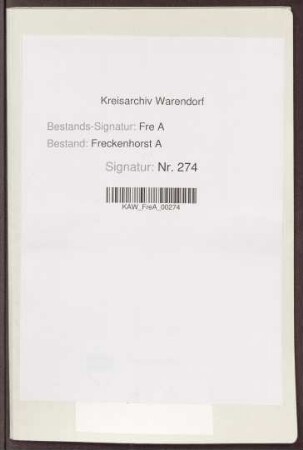 Liste der zu verabschiedenen Kantonisten des Kirchspiels Freckenhorst
