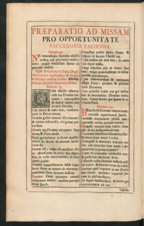 Praeparatio Ad Missam Pro Opportunitate Sacerdotis Facienda.