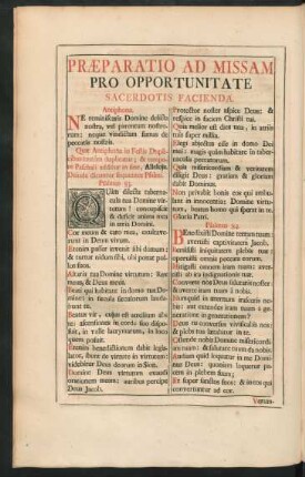 Praeparatio Ad Missam Pro Opportunitate Sacerdotis Facienda.
