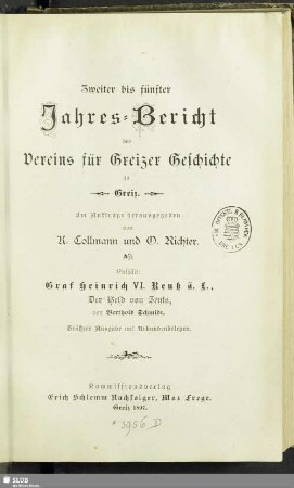 2/5.1897: Jahres-Bericht des Vereins für Greizer Gesschichte in Greiz