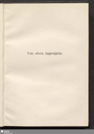 Von siben Ingesigeln