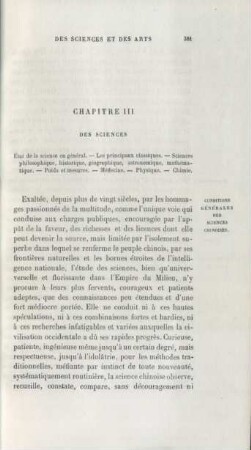 Chapitre III: Des sciences