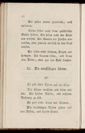XI. Die vierfüßigen Thiere. - XVI. Die Würmer.