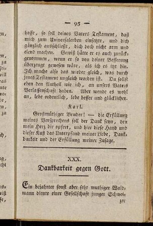 XXX. Dankbarkeit gegen Gott