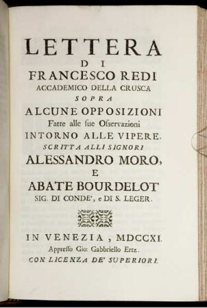 Lettera Di Francesco Redi