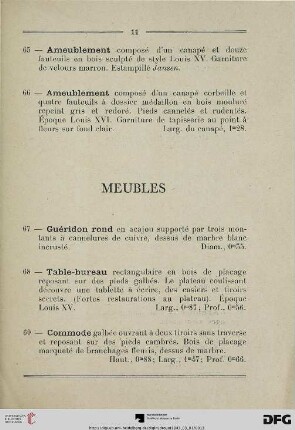 Meubles (Nr. 67-93)