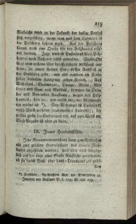 III. Innre Handelsstädte