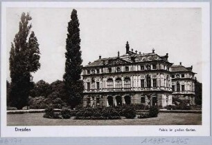 Das Palais im Großen Garten in Dresden, 1680 gebaut