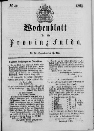 Nr. 42, Ausgabe vom 26. Mai 1866