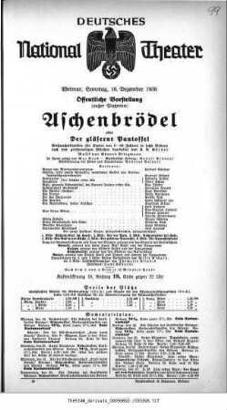 Aschenbrödel oder Der gläserne Pantoffel