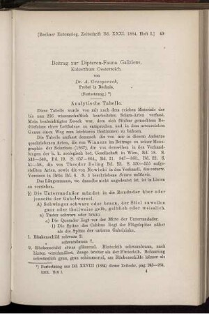 Beitrag zur Dipteren-Fauna Galiziens, Kaiserthum Oesterreich,
