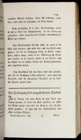 Die Besorgung des neugebohrnen Kindes. - Die unzeitige Geburt.
