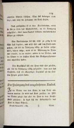 Die Besorgung des neugebohrnen Kindes. - Die unzeitige Geburt.