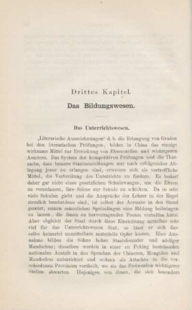 Drittes Kapitel. Das Bildungswesen