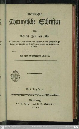 Vermischte chirurgische Schriften