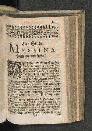 Der Stadt Messina Auffruhr und Abfall.