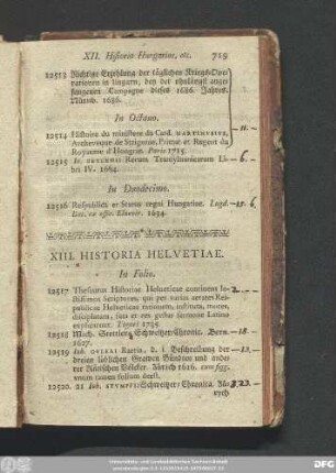 XIII. Historia Helvetiae.