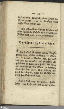 Verfälschung des Obstes