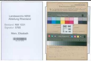 Entnazifizierung Elisabeth Marx , geb. 03.03.1915 ()