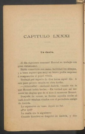 Capítulo [LXXXII] - Un duelo.