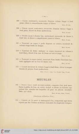 Meubles (Nr. 345 - 364)