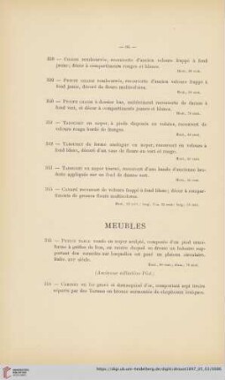 Meubles (Nr. 345 - 364)