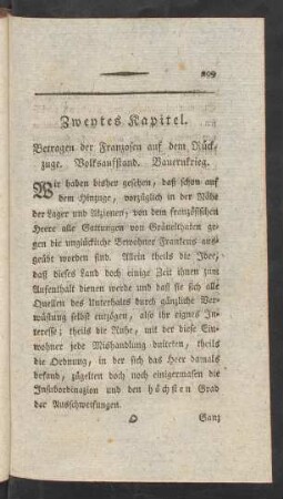 Zweytes Kapitel. Betragen der Franzosen auf dem Rückzuge. Volksaufstand. Bauernkrieg