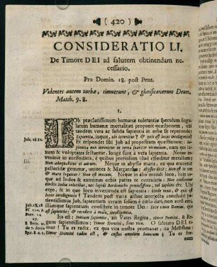 420-428, CONSIDERATIO LI. De Timore DEI ad salutem obtinendam necessario.