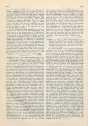 281-282 [Rezension] Koppehl, Hermann, Die Verwandtschaft Leibnizens mit Thomas v. Aquino in der Lehre vom Bösen