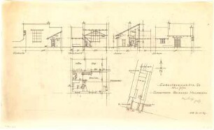 Döllgast, Hans; München, Gabelsbergerstr. 34; Wohnhaus - Lageplan; Grundriss; Ansichten; Schnitte