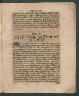 Cap. VII. Von dem dreyfachen Ammt des HErrn Meßiä