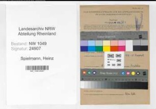 Entnazifizierung Heinz Spielmann , geb. 23.11.1910 (Gastwirt)