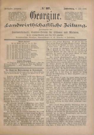 Fünfzigster Jahrgang. No. 27. Insterburg, 6. Juli 1882.