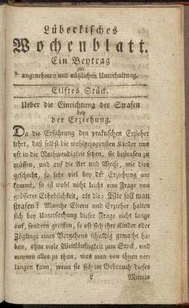 Eilftes Stück.