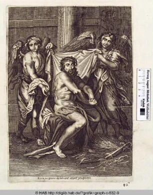 Christus mit zwei Engeln vor der Geißelsäule.