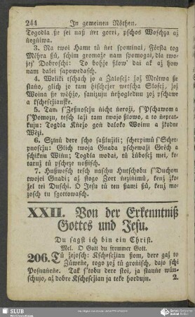 XXII. Von der Erkenntniß Gottes und Jesu