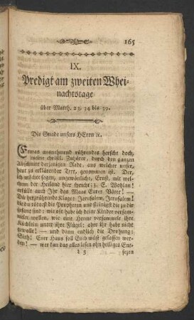 IX. Predigt am zweiten Weihnachtstage über Matth. 23, 34 bis 39