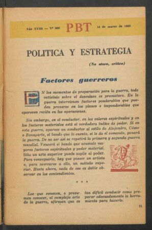 Factores guerreros : Política y estrategia - (No ataco, critico)