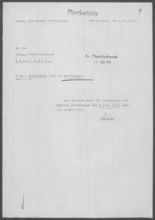 Trossingen: Inspektionsbericht 1955