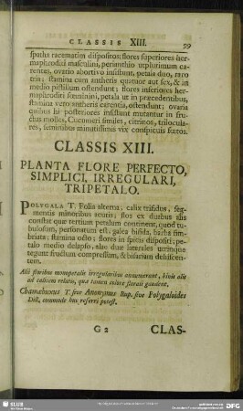 Classis XIII. Plantae Flore Perfecto, Simplici, Irregulari, Tripetalo