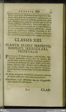 Classis XIII. Plantae Flore Perfecto, Simplici, Irregulari, Tripetalo