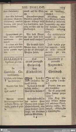 Dialogus Vigesimus primus. De Convivio Genethliaco