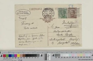 Postkarte an Gustav Schiefler