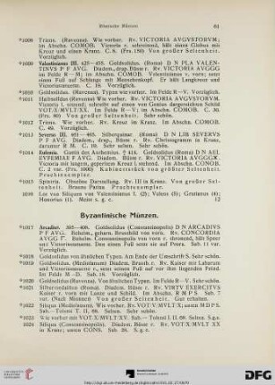 Byzantinische Münzen (Nr. 1017-1075)