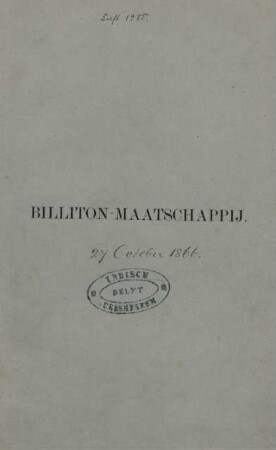 1877/78: Verslag over de Billiton Maatschappij aan het eind van het boekjaar