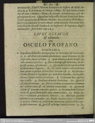 Caput Octavum & ultimum De Osculo Profano