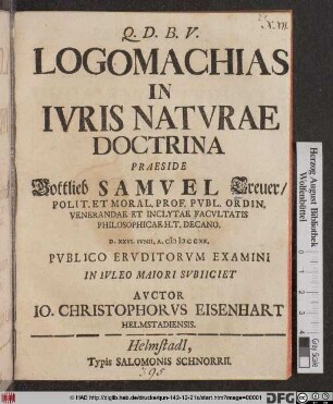 Logomachias In Ivris Natvrae Doctrina