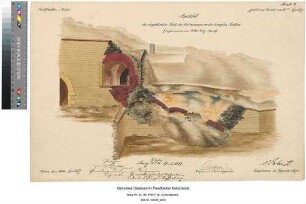 Eingestürzter Teil der Contrescarpe vor der Terrassen-Batterie [bei der Festung Mainz], Bl. 1-6