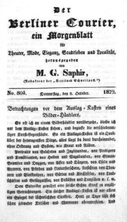 No. 804, Donnerstag, den 8. October 1829